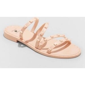 Shade & Shore Liv Jelly Slide Textured Sandals Blush Size 8